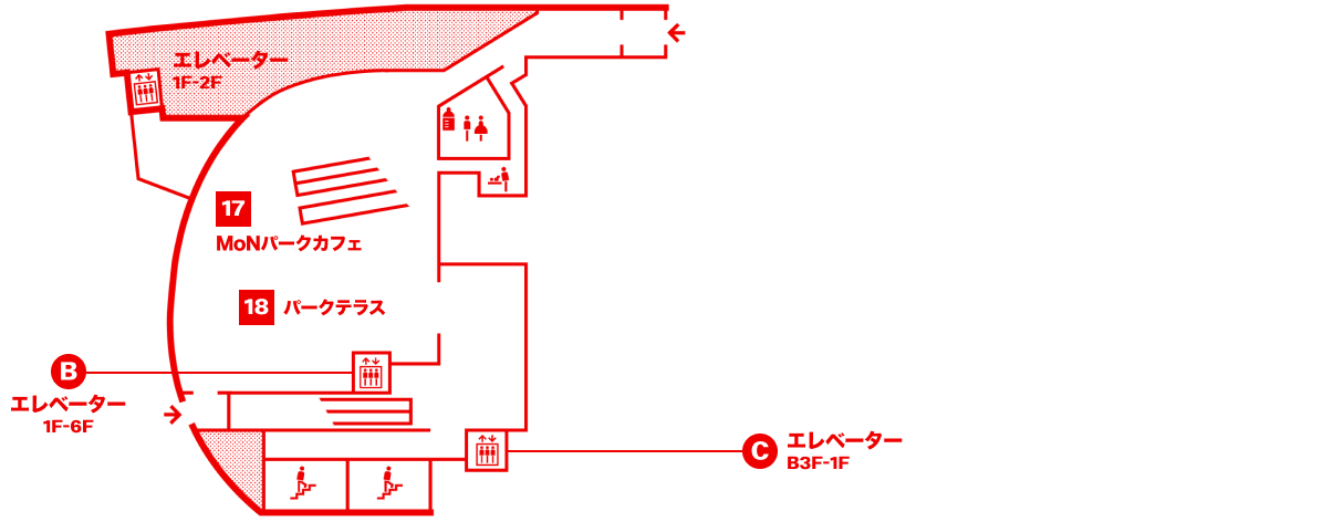 1Fのフロアマップ図です