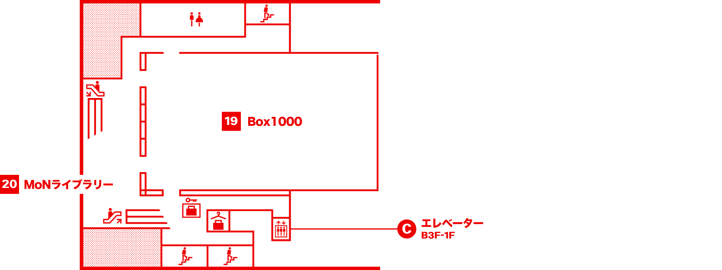 B1Fのフロアマップ図です