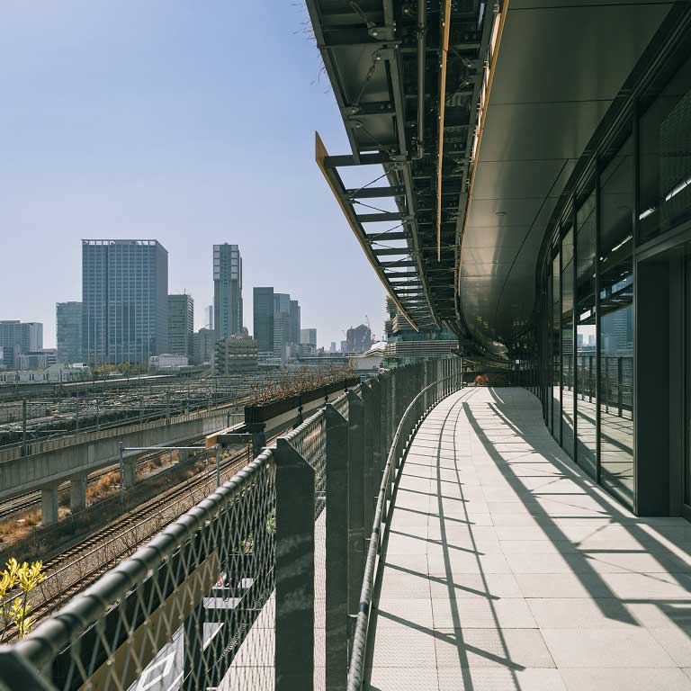 Train Terrace where you can relax while watching trains go by.