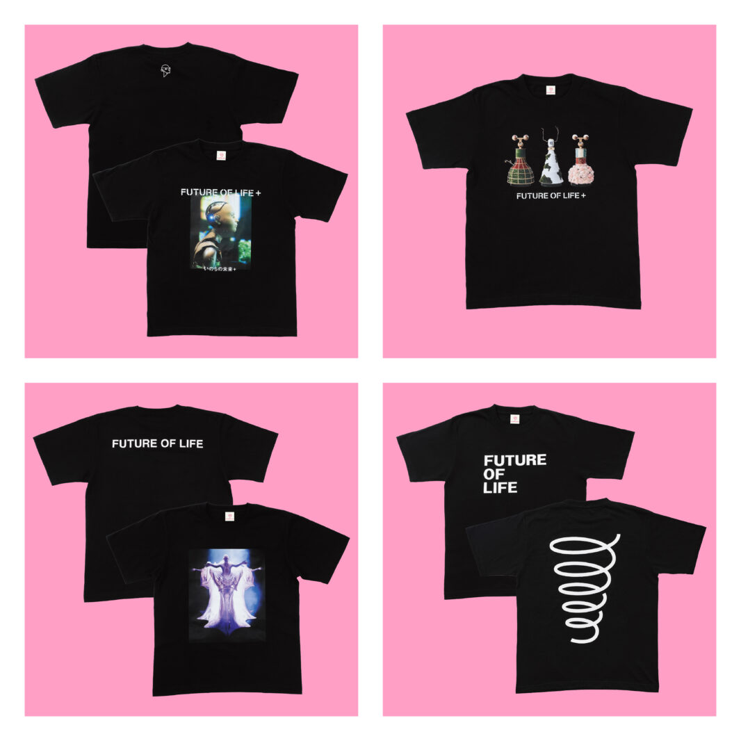 Top left: T-shirt Key Visual (S, M, L, XL) Top right: T-shirt Punika Petra Pansy (110, 140, S, M, L, XL) Bottom left: T-shirt Momo (S, M, L, XL) Bottom right: T-shirt FUTURE OF LIFE (110, 140, S, M, L, XL) Sizes 110, 140: 3,500 yen (tax included) Sizes S, M, L, XL: 5,500 yen (tax included)